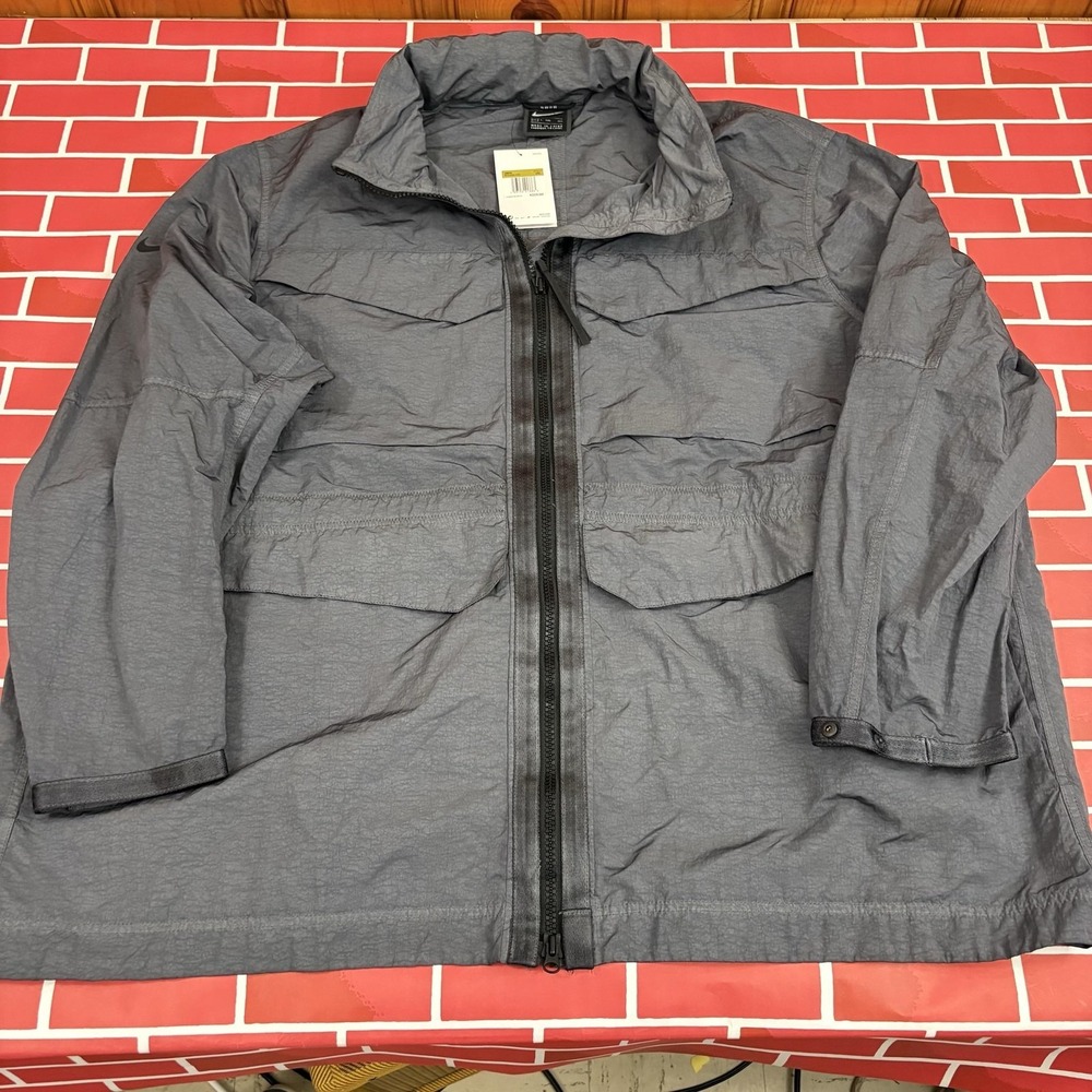 Nike Tech Pack Windbreaker Jacket Mens 4XL Gray Hooded Full Zip BV4430-021